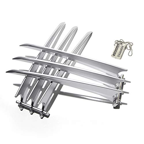 DMAR 2pcs 25*8cm ABS Garras Lobezno + 1 Collar De Wolverine, Disfraz Lobezno Halloween, Cosplay Prop DMAR 2pcs 25*8cm ABS Garras Lobezno + 1 Collar De Wolverine, Disfraz Lobezno Halloween, Cosplay Prop