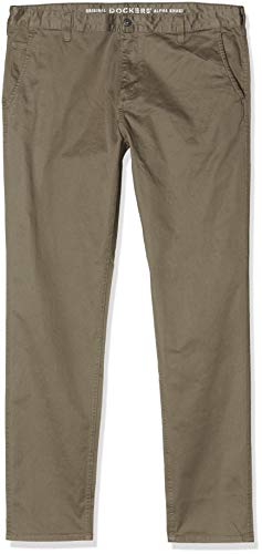 Dockers Alpha Original Khaki Slim-Stretch Twill Pantalones, Marrón (Dark Pebble 0433), 36W / 32L para Hombre