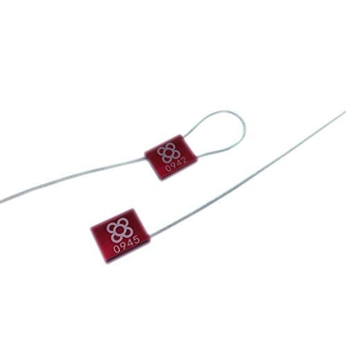 DOJA Barcelona | Precintos de Seguridad de Acero A3 | PACK 100 | 35 cm de largo | Color Rojo | Precinto Metalico Numerado para sellado, logística, contenedores, camion, puertas, entre otros usos. DOJA Barcelona | Precintos de Seguridad de Acero A3 | PACK 100 | 35 cm de largo | Color Rojo | Precinto Metalico Numerado para sellado, logística, contenedores, camion, puertas, entre otros usos.