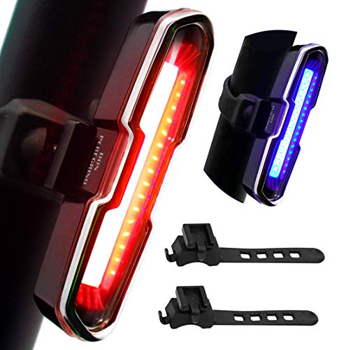 DONPEREGRINO B2-110 Lúmenes Luz Trasera Bicicleta Potente LED en Roja/Azul, Luz Bicicleta Trasera Recargable USB de Alto Brillo con 5 Modos Fijos e Intermitentes DONPEREGRINO B2-110 Lúmenes Luz Trasera Bicicleta Potente LED en Roja/Azul, Luz Bicicleta Trasera Recargable USB de Alto Brillo con 5 Modos Fijos e Intermitentes