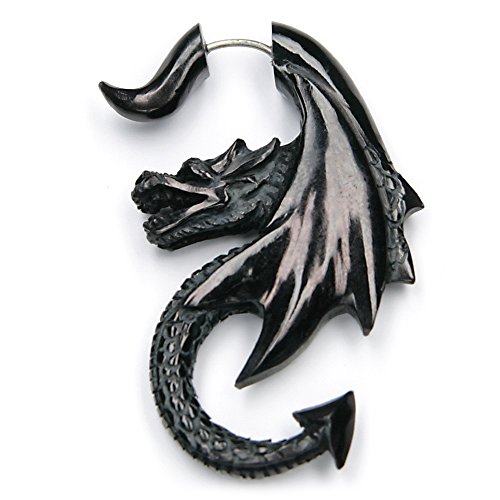 Dragón de plata de la joyería del búfalo de agua cuerno tallado, lujosa de tallar, forma de dragón de 5 cm de largo Precio unitario