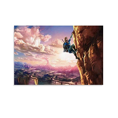 DRAGON VINES Póster de la leyenda de Zelda, diseño de acantilado de escalada de enlaces, decoración de pared, impresión HD, para decoración moderna de salón, 50 x 75 cm