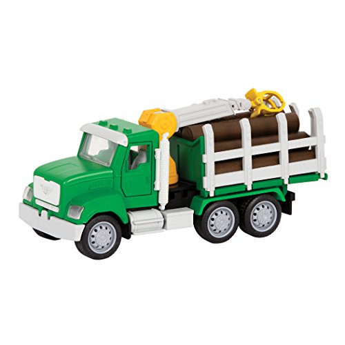 DRIVEN by Battat WH1013Z - Micro Camión de Maderos - Camión de Juguetes con maderos, Partes movibles, Luces y Sonidos - Camiones y Juguetes de Construcción para niños de 3 años en adelante
