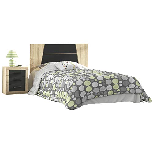 duehome HomeSouth - Cabezal para Cama Individual, cabecero Modelo Simon, Color Cambria y Grafito, Medidas: 110 cm (Ancho) x 59 cm (Alto) x 3 cm (Fondo)