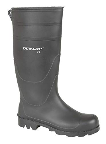 Dunlop Universal Hombre Fácil Limpieza Botas de Agua Negro - Negro, 12 UK