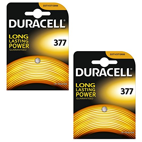 Duracell Batería de reloj de óxido de plata (2 X 377 SR626SW SB-AW AG4) 1.55V Duracell Batería de reloj de óxido de plata (2 X 377 SR626SW SB-AW AG4) 1.55V