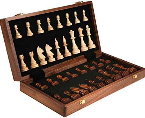 DUWIN Juego de ajedrez de Madera,Piezas de ajedrez Hechas a Mano,Tablero de ajedrez Plegable con Tablero de Juego de ajedrez de Viaje de Almacenamiento Interior Plegable portátil,39 * 39CM DUWIN Juego de ajedrez de Madera,Piezas de ajedrez Hechas a Mano,Tablero de ajedrez Plegable con Tablero de Juego de ajedrez de Viaje de Almacenamiento Interior Plegable portátil,39 * 39CM
