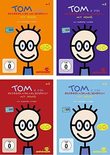 DVD Set Tom und das Erdbeermarmeladebrot mit Honig Nr. 1 - 4 I - IV 1 2 3 4