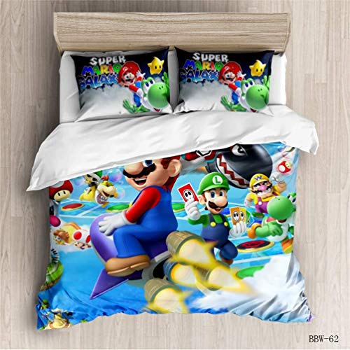 EA-SDN 3D Super Mario Bros. Juego de Ropa de Cama (Funda nórdica de 135 x 200 cm y Funda de Almohada de 50 x 75 cm) Infantil con diseño de Dibujos Animados(Mario #7,155 x 220 cm) EA-SDN 3D Super Mario Bros. Juego de Ropa de Cama (Funda nórdica de 135 x 200 cm y Funda de Almohada de 50 x 75 cm) Infantil con diseño de Dibujos Animados(Mario #7,155 x 220 cm)