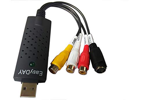 Easycap easyday - Grabador de audio y vídeo USB 2.0 | Nueva versión (compatible con Windows 10/7/8) | VHS - adaptador de vídeo Captura Xbox 360 y PS3 Gameplay/S-Video y Composite In Easycap easyday - Grabador de audio y vídeo USB 2.0 | Nueva versión (compatible con Windows 10/7/8) | VHS - adaptador de vídeo Captura Xbox 360 y PS3 Gameplay/S-Video y Composite In