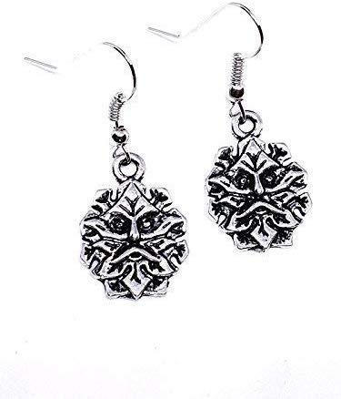 Eclectic Shop Uk Green Man Herne Pendientes Plata Antigua Frontal Mostrando Boho Étnico Reino Bosques Pendientes Eclectic Shop Uk Green Man Herne Pendientes Plata Antigua Frontal Mostrando Boho Étnico Reino Bosques Pendientes