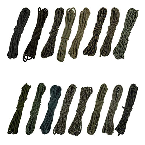 EDCX Paracord 550 - Juego de cuerdas de paracaídas tipo III Mil-Spec 7 hebras de supervivencia (juego militar 5 x 10 m, 50 m) EDCX Paracord 550 - Juego de cuerdas de paracaídas tipo III Mil-Spec 7 hebras de supervivencia (juego militar 5 x 10 m, 50 m)