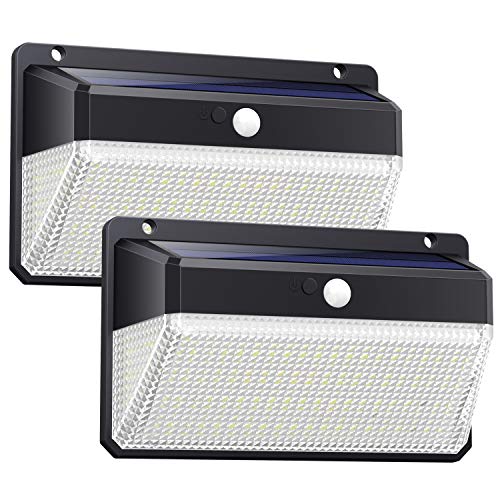 Ekrist Luz Solar Exterior, 328 LED Luces Solares【3000lm-Más Brillante & Amplio Iluminación】Foco Solar Exterior con Sensor de Movimiento, 2500mAh 3 Modos Impermeable Luz led Solar para Jardín 2 Paquete