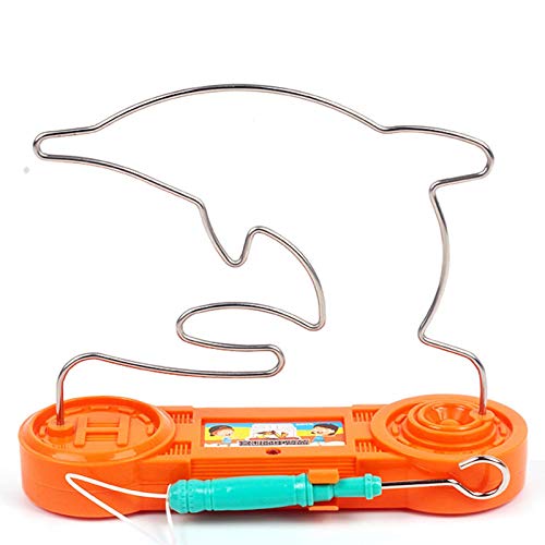 Eléctrico Dont Buzz The Wire Game, Orange Dolphin Retro Wire Conducción Bump Maze Toy Confiable Paciencia Concentración Coordinación Habilidad Ejercicio Clásico Divertido Tablero Puzzle Juguete