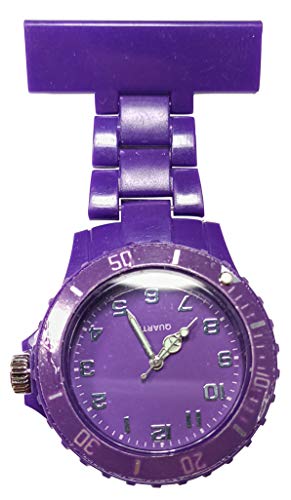 Ellemka – Reloj de pulsera analógico unisex para hombre y mujer, mecanismo de cuarzo, NS-2102, correa de plástico ABS, monocolor, dúplex, color violeta