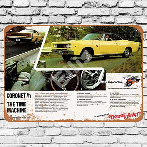 Ellis 1968 Dodge Coronet R/T Vintage Retro Metal Estaño Sign Decoración de Pared para Store Man Cave Bar Home Garage