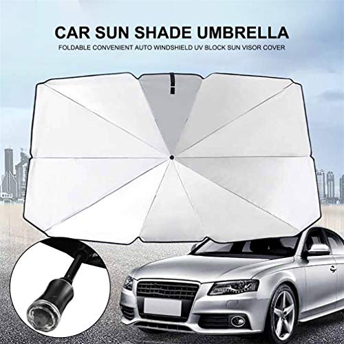 EMGOD Parabrisas Cubierta Frontal De Ventana Sombrillas, Parabrisas del Coche Parasol Umbrella, La Nueva Actualización con El Martillo Ventana Rota Efectivamente Bloquear La Luz del Sol,125x65cm