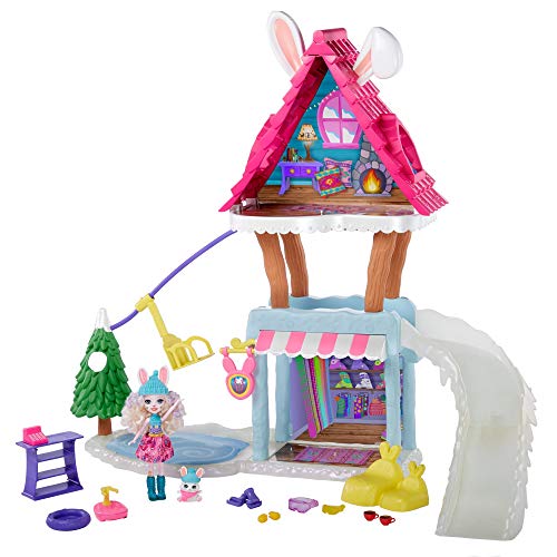 Enchantimals- Vamos de Chalet de esquí Pack con muñeca y Accesorios (Mattel GJX50)