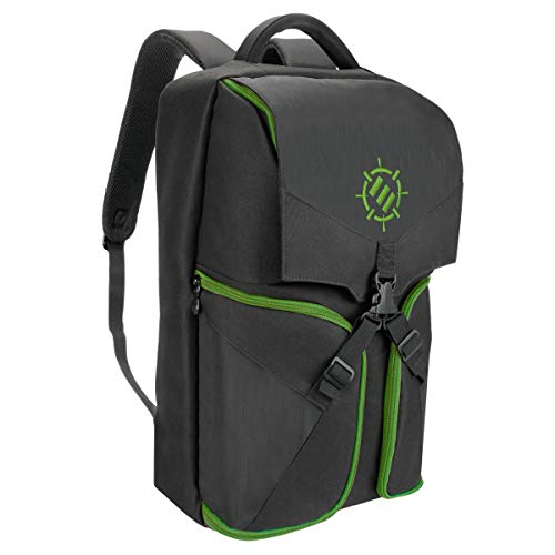 ENHANCE Universal Gaming Laptop Mochila y Consola Estuche de Almacenamiento Compatible con Sistemas PS4 Pro, Xbox One y VR - Sostiene Controladores, Auriculares, Juegos y Accesorios - Verde