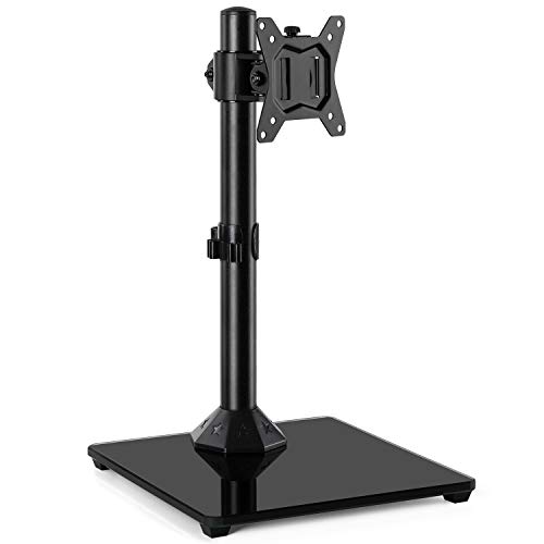 ErGear Soporte de Monitor 13"- 32" Construcción Sólida y Base Ensanchada Brazo Monitor Movimiento Completo con Inclinación ± 45 ° Giratorio ± 45 ° Rotación 360 ° VESA 75/100mm Peso Máx 10 kg