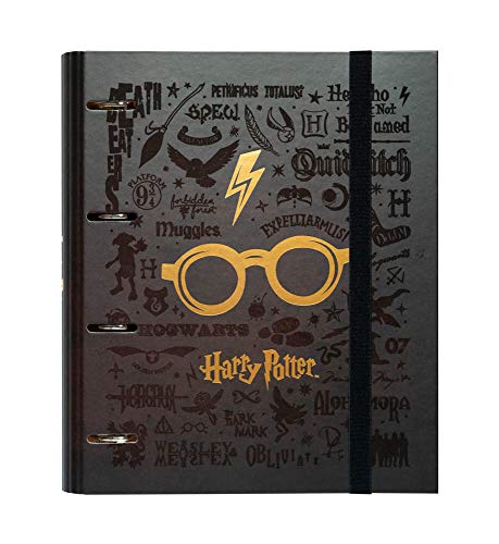 ERIK - Carpeta 4 anillas troquelada premium Gafas, Harry Potter, A4 (26x32cm)
