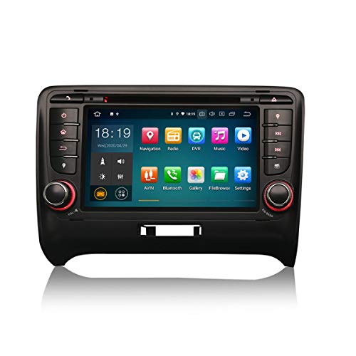 ERISIN 7 Pulgadas Android 10.0 Autoradio para Audi TT MK2 Soporte GPS Sat Nav Carplay Android Auto Bluetooth A2DP WiFi 4G Dab + RDS Enlace Espejo TPMS SWC 2GB RAM + 16GB ROM