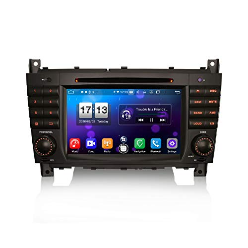 ERISIN 7 Pulgadas Android 10.0 Autoradio para Mercedes Benz C/CLK/CLC Clase W203 W209 Soporte GPS Sat Nav Carplay Android Auto DSP Bluetooth WiFi Dab + TPMS 8-Core 4GB RAM + 64GB ROM