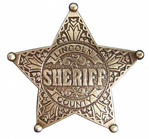 Estrella de Sheriff Lincoln County - placa cowboy