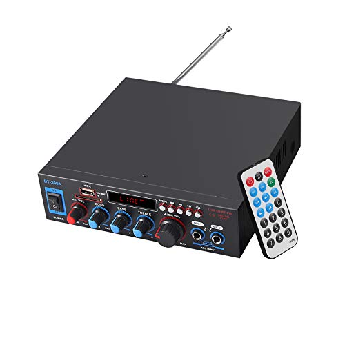 eSynic Amplificador de Estéreo Audio 800w HiFi Bluetooth con Fuente de Alimentación Amplificador de Potencia con Control Remoto USB FM SD TF 12V / 220V con Pantalla LED para el Hogar del Automóvil eSynic Amplificador de Estéreo Audio 800w HiFi Bluetooth con Fuente de Alimentación Amplificador de Potencia con Control Remoto USB FM SD TF 12V / 220V con Pantalla LED para el Hogar del Automóvil