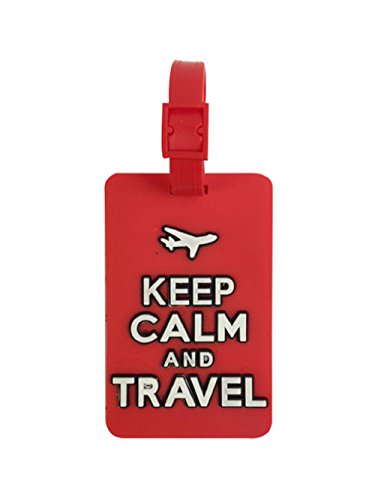 Etiqueta para equipaje ,Tag bolsa de viaje (Keep Calm-Rojo)NOVAGO ®