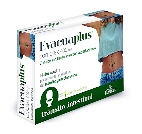 Evacuaplus complex 400 mg con aloe, sen, frángula y carbón vegetal activado – 30 Cápsulas Vegetales.