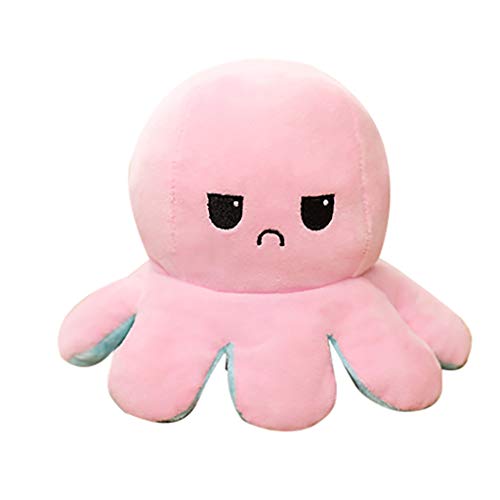 EVANJ Peluche de Pulpo Reversible, Bonitos Juguetes de Peluche muñeco Vibrante de Doble Cara el Pulpo Reversible Original de Felpa Bonitos Juguetes de Peluche Niños (C, Pulpo)