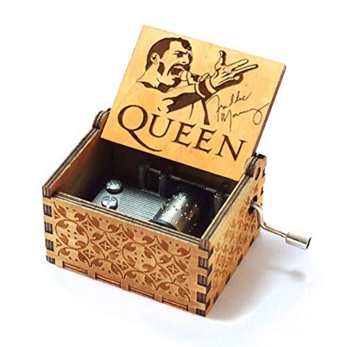 Evelure Caja de música de Madera de Queen, Cajas de música de Madera talladas a Mano y creativos tallados a Mano Los Mejores Regalos (C-Wood)