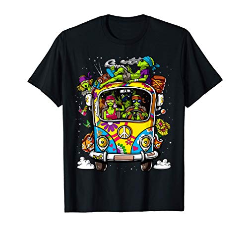 Extraterrestres Espaciales Furgone Hippie Marijuana Cannabis Camiseta