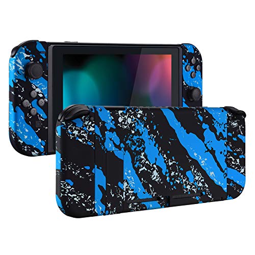 eXtremeRate Carcasa para Nintendo Switch,Funda Completa para Mando Controlador Consola Joy-con de Nintendo Switch Shell de Bricolaje reemplazable con Botón Completo (Revestimiento Azul)