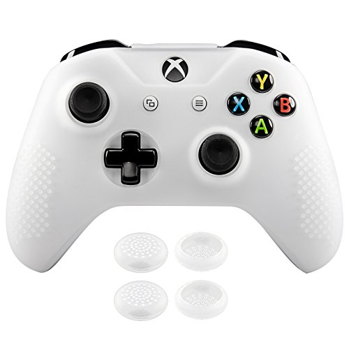 eXtremeRate Funda Silicona para Mando Xbox One Carcasa Suave Cubierta Antideslizante Protectora para Mando Controlador de Xbox One S/X con Dos Grips de Joyticks(Blanco) eXtremeRate Funda Silicona para Mando Xbox One Carcasa Suave Cubierta Antideslizante Protectora para Mando Controlador de Xbox One S/X con Dos Grips de Joyticks(Blanco)
