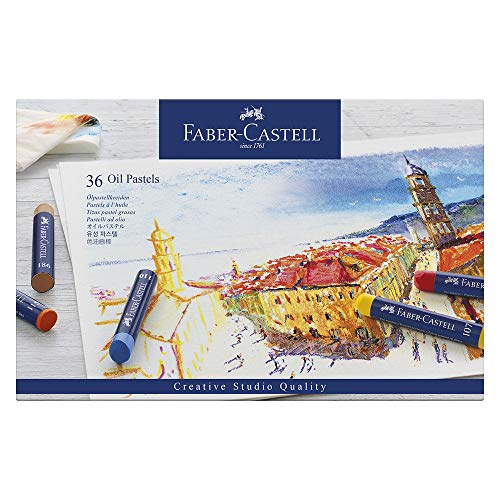 Faber-Castell 127036 - Estuche de cartón con 36 pasteles de aceite, multicolor