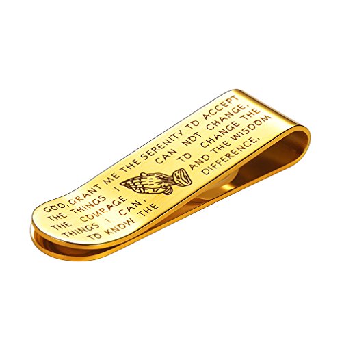 FaithHeart - Clip de Dinero Pinza para Billetes y Tarjetas Acero Inoxidable Dorado Accesorio de Equipaje para Hombres Inscripción Biblia Mano de Oración FaithHeart - Clip de Dinero Pinza para Billetes y Tarjetas Acero Inoxidable Dorado Accesorio de Equipaje para Hombres Inscripción Biblia Mano de Oración