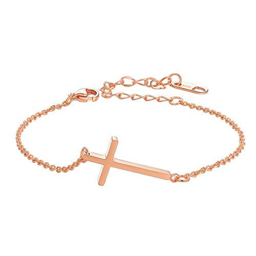 FaithHeart Pulseras Dos Usos Cruz Religioso Acero Inoxidable Oro Rosa Rosado Cadena de Extensión Regalo Milagroso Uso Diario Joyería Religiosa Doble Uso para Manos y Pies FaithHeart Pulseras Dos Usos Cruz Religioso Acero Inoxidable Oro Rosa Rosado Cadena de Extensión Regalo Milagroso Uso Diario Joyería Religiosa Doble Uso para Manos y Pies