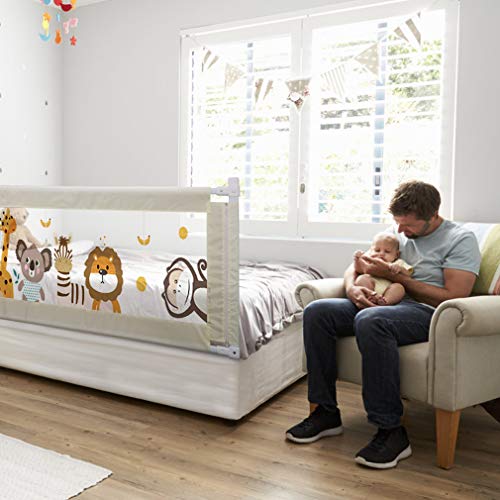 Fascol Barandillas de la Cama Infantil de Acero Carbono, Ajustable para Niños de 0 a 7 años, Barrera de Seguridad Anti-caída para Bebés Portátil y Estable, (180 X 93 cm) Fascol Barandillas de la Cama Infantil de Acero Carbono, Ajustable para Niños de 0 a 7 años, Barrera de Seguridad Anti-caída para Bebés Portátil y Estable, (180 X 93 cm)