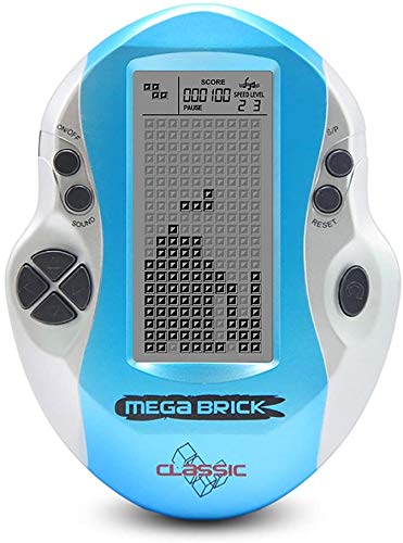 FEIGER Throwback Classic Game Console, Pocket Handheld Videojuegos Consola 3in LCD Mini Portable Brick Game Player w/Incorporado 26 Juegos,Azul