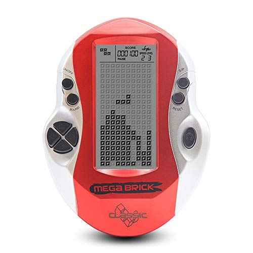 FEIGER Throwback Classic Game Console, Pocket Handheld Videojuegos Consola 3in LCD Mini Portable Brick Game Player w/Incorporado 26 Juegos,Rojo