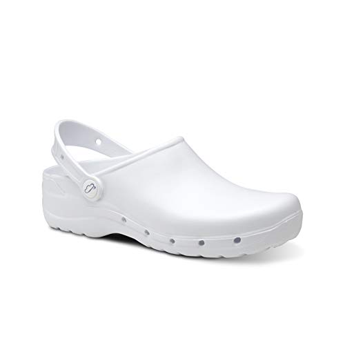 Feliz Caminar - Zuecos Sanitarios Flotantes, Blanco, 42 EU Feliz Caminar - Zuecos Sanitarios Flotantes, Blanco, 42 EU