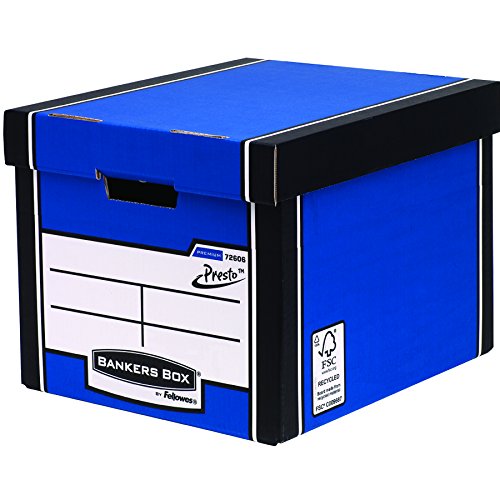 Fellowes Bankers Box Premium - Caja contenedora de archivos, 10 unidades, color azul