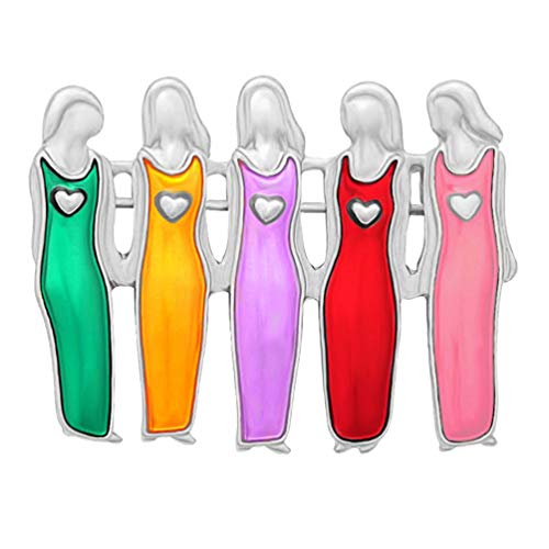 FENICAL Broche de Hermanas Amigos de Colores alfileres de Broche suéter de aleación Clips para el Pecho Regalo de San valentín