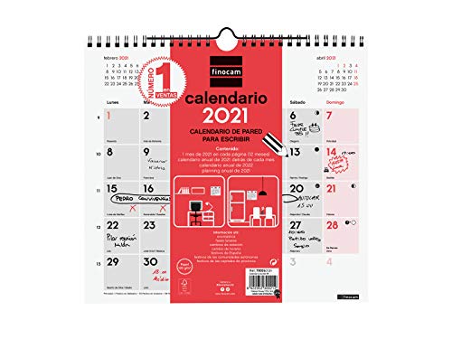 Finocam - Calendario Neutro de pared 2021 Escribir Español Finocam - Calendario Neutro de pared 2021 Escribir Español