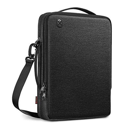 FINPAC Funda para Portátiles de 13", Bolsa de Transporte Hombro Maletín Repelente al Agua para 13.3" MacBook Air A2179 A1932, MacBook Pro 13 A2251 A2289 A2159 A1989 A1706 A1708, Surface Pro, Negro