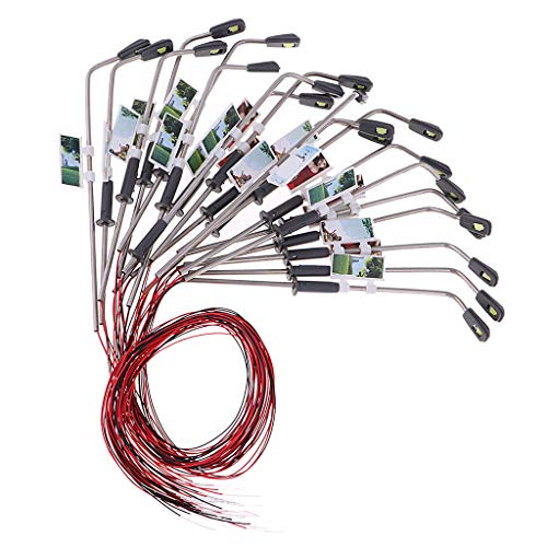FLAMEER 20pcs Mini Modelos Farola Poste de Luz de Calle para Modelismo Ferrocarril - Luz cálida, 110mm (Escala 1/100) FLAMEER 20pcs Mini Modelos Farola Poste de Luz de Calle para Modelismo Ferrocarril - Luz cálida, 110mm (Escala 1/100)