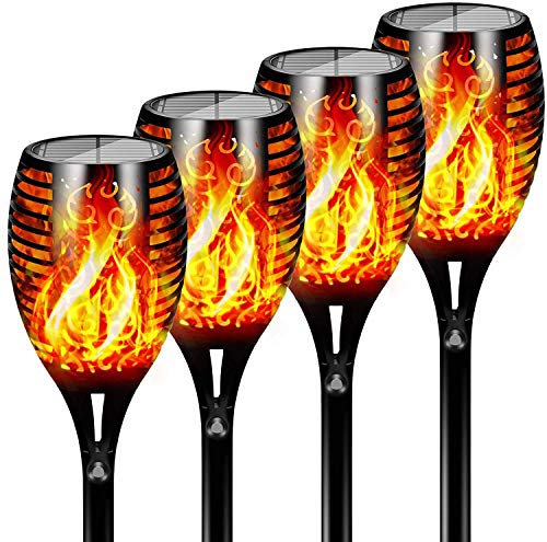 FLOWood Llama Solar Luces Solares Antorcha,Antorcha Solar Efecto Fuego 4pcs Impermeable Iluminación Inalámbrica Calle de Parpadeo Baile Simulan Efecto Llamas de Patio Decoración, Jardín, Fiesta FLOWood Llama Solar Luces Solares Antorcha,Antorcha Solar Efecto Fuego 4pcs Impermeable Iluminación Inalámbrica Calle de Parpadeo Baile Simulan Efecto Llamas de Patio Decoración, Jardín, Fiesta