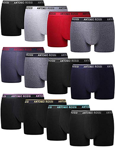 FM London Fitted Boxer para Hombre, Mulitcolor, M, Pack of 12